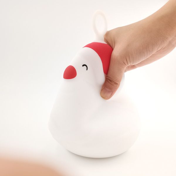 Рождественский свет для детей Лампа Милая лампа 16 цветов Нажимный силиконовый детский ночной свет USB перезаряжаемые детские ночные огни