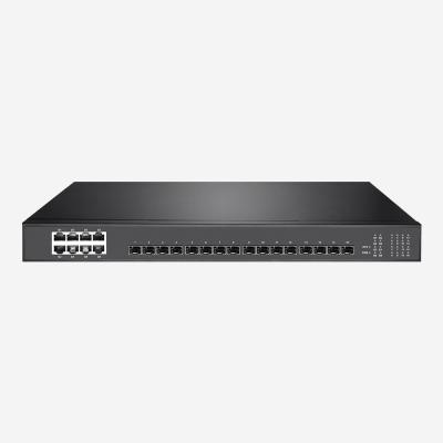 AC100-240V 24 portas Gigabit Switch não gerenciado 16 SFP e 8 10/100/1000M portas RJ45