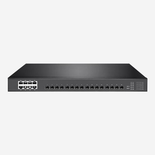 AC100-240V 24 portas Gigabit Switch não gerenciado 16 SFP e 8 10/100/1000M portas RJ45