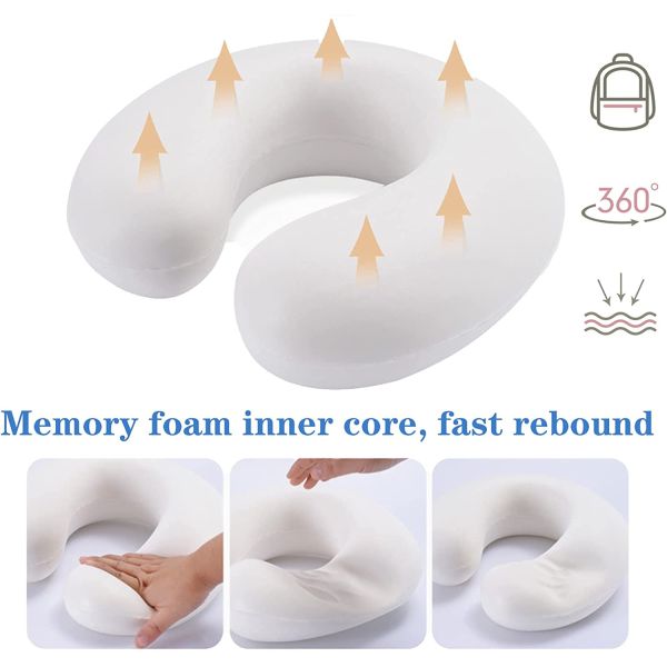 Breathable and Comfortable Memory Foam Travel Neck Pillow with 400TC Thread Count
