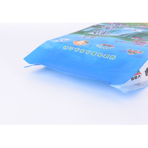 Polished Rice Packaging Bags , Double Side printing Lamination PP Woven Bags