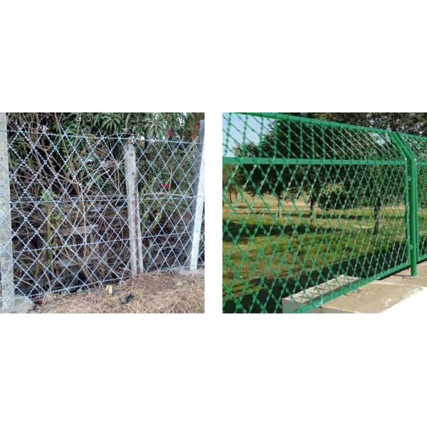 Boundaries Wall Welded Razor Barbed Wire Mesh Prison Fence Netting