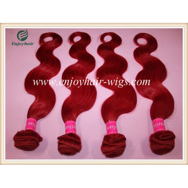 Peruvian 5A virgin remy hair weave ,red color Body wave hair weft 10''-26''length