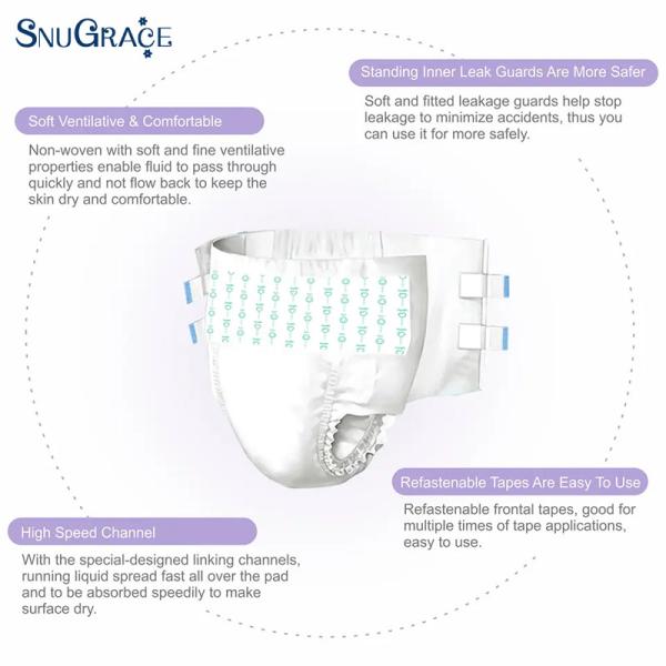 Comfortable and Soft SnuGrace Incontinence Protection Underwear for Adults Large Size