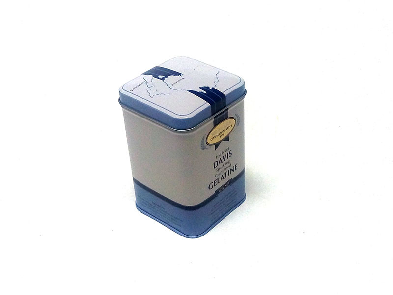 75x75x119mm Mini Printed Square Tin Box For Coffee And Tea With Embossing