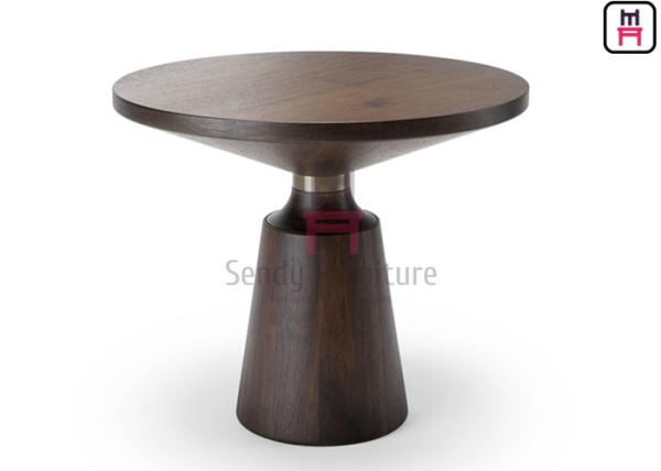 Mesa de centro de aço inoxidável moderna,   de mármore baixo da tabela de círculo da madeira maciça