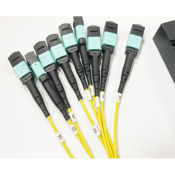  MPO MTP Connector Fiber Optic Splitter FTTH 8PCS 1x8  2.0mm ABS Cassette Multimode OM3 PLC Splitter 1M