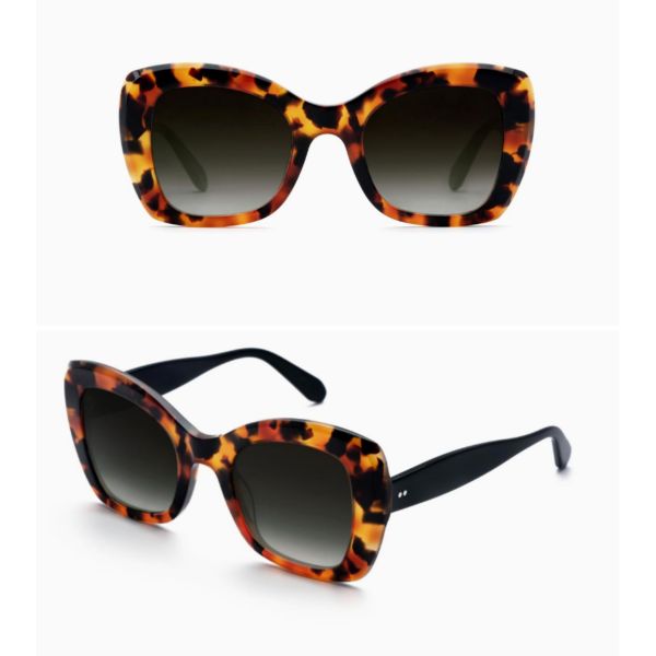 Retro 70s Vibe Sunglasses Oversized glasses for Women Havana Acetate Frame Creative Designer 2019 with UV 400 protection