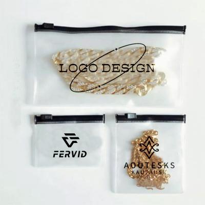 Reuse Eco Friendly Jewelry Zipper Bag Pvc Frosted Blend Color Translucent