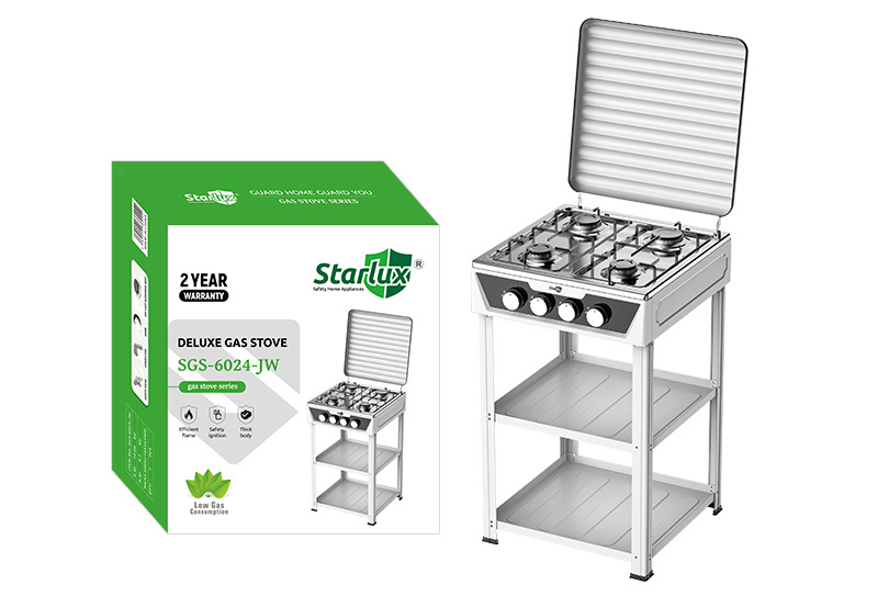 Black Stainless Steel Four Burner Stove Top Flame Control Easy Cleaning Portable