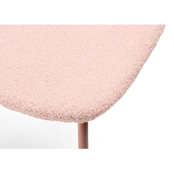 Stacked Metal Legs Dining Chair Thicker Pipe Pink Fabric