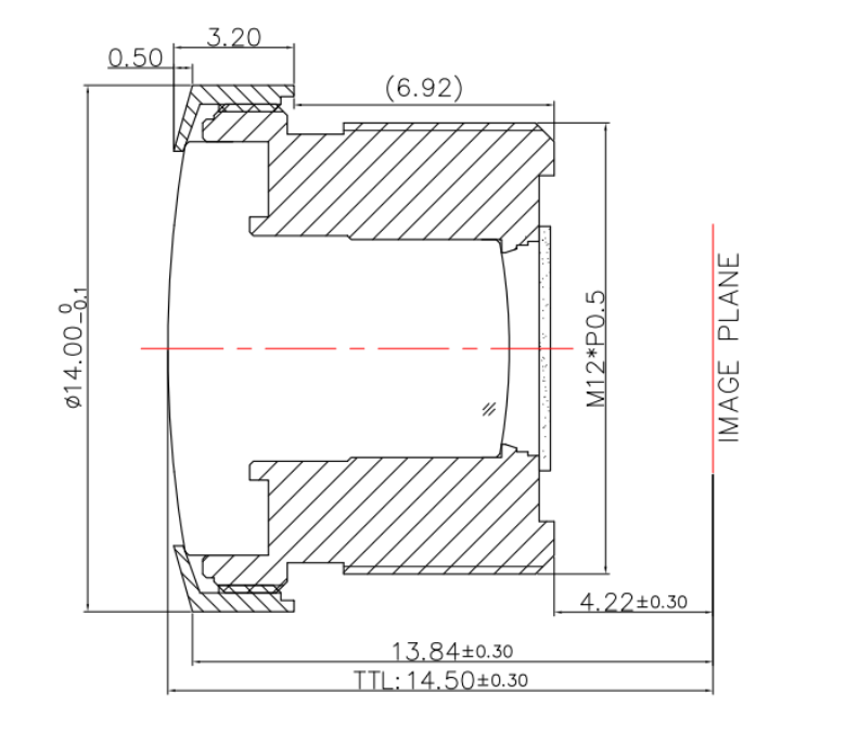 3.7mm F1.8 Large Aperture M12 Lens 100 Degree DFOV 6G+IR Low Distortion Low CRA 5G Solar Outdoor Security Camera
