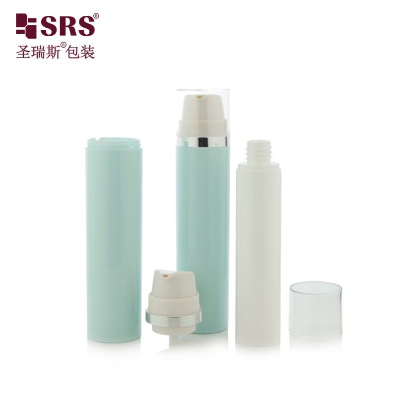 SRSA404 15ml 30ml 50ml Transparent AS Plastic Airless Bottle For Facial Gel Serum Packaging
