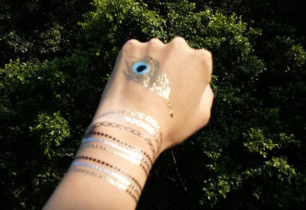 DIY Temporary Flash Tattoos Glitter Tattoos Products Gold Metallic Body Tattoos