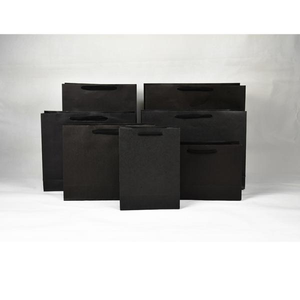 Customizable Luxury Shopping Paper Bag Black Shopping  Bag With Handle