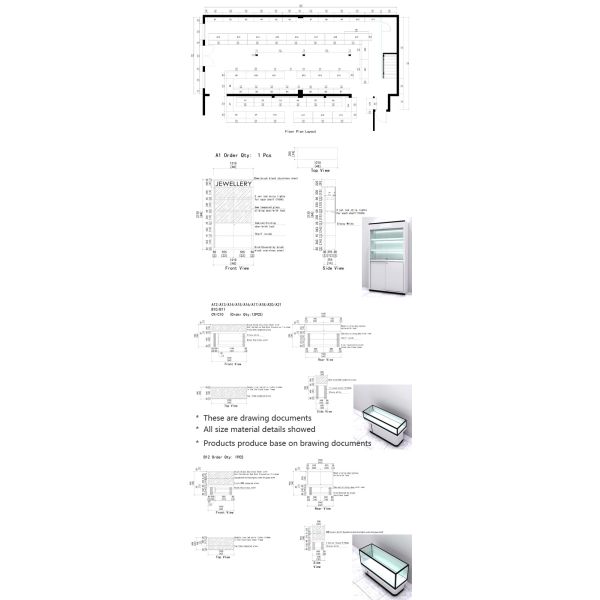 Белый ювелирный магазин MDF витрины