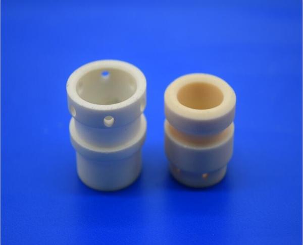 High Working Temperature Refractory 99% Al2O3 Yellow Ceramic Pipe / Tube / Pump With Small Hole
