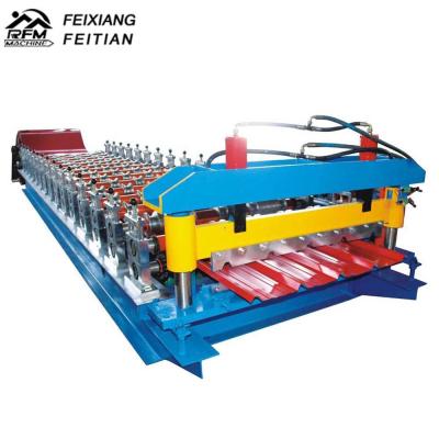 Metal Roof Trapezoidal Sheet IBR Roll Forming Machine with decoiler