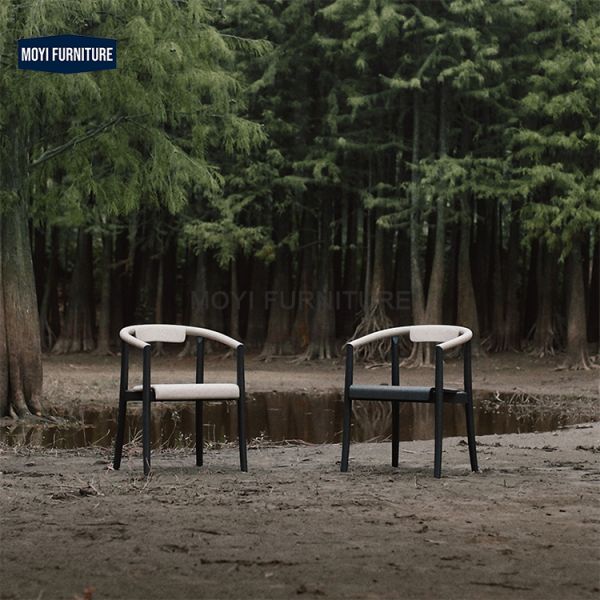 Home Furniture Custom Black Color Solid White Ash Wood Dining Coffee Chair Wooden Restaurant Chairs with Wood Legs