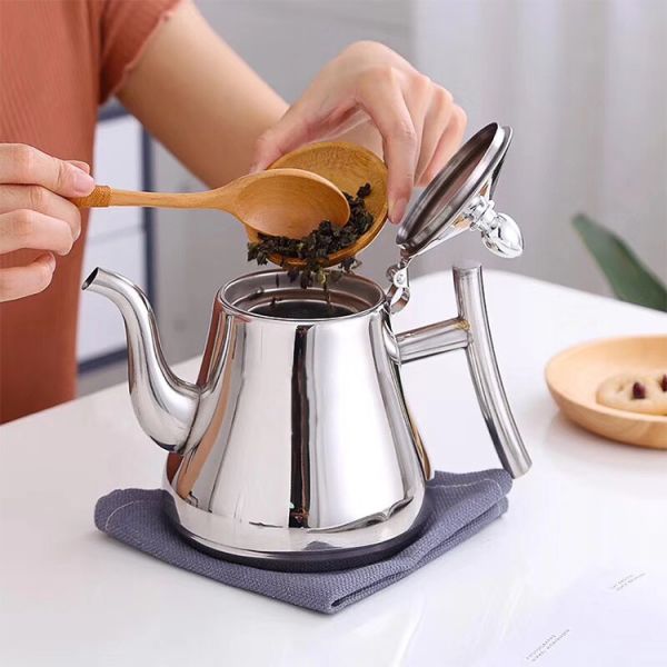 Drinkware Gooseneck Stainless Steel Tea Kettle Office Hand Coffee Pot With Filter