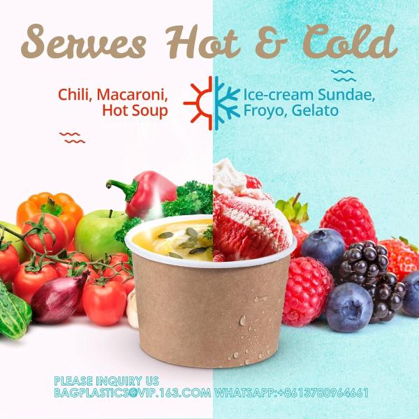 9-Oz Disposable Dessert Bowls For Hot Or Cold Food, 9-Ounce Party Supplies Treat Cups For Sundae, Frozen Yogurt