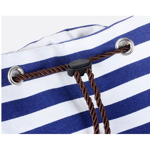 Male and female striped canvas shoulder bag student backpack bags withdraw