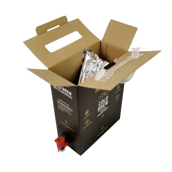 Custom 3L Aluminum Bib Bag in Box Bags with Dispenser Tap for Liquid Juice Wine Coffee Olive Oil Packaging Bags with Bib Tap