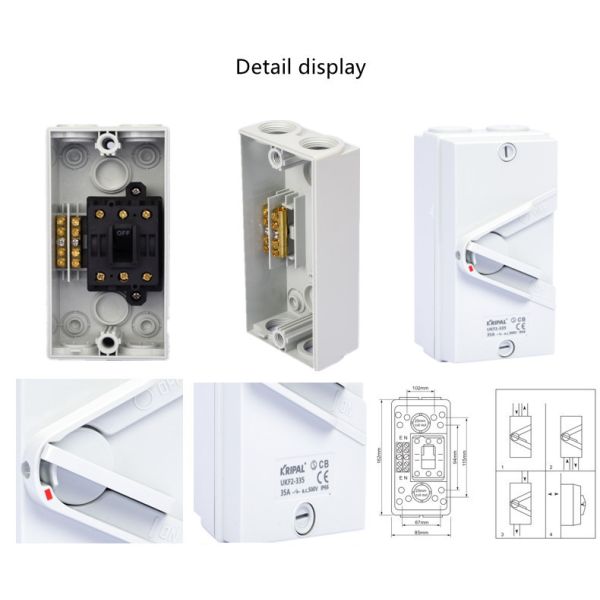 IP66 2P 20A 440V Waterproof Isolating Switch Australian standard