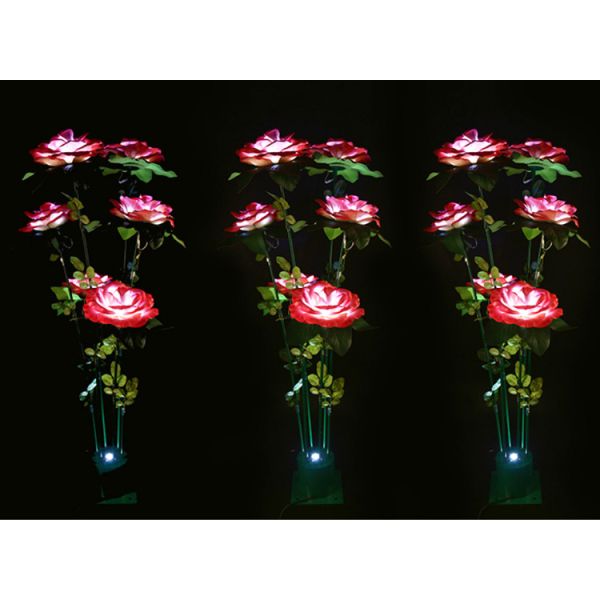 LED Simulation EVA Rose Lights lawn flower lamp Garden courtyard beautiful display bright landscape decorative