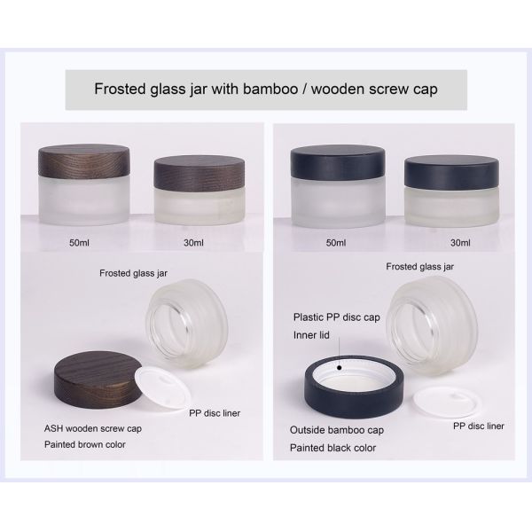 Wooden Packaging Wood Soap Dispenser Glass Lotion Bottle Cosmetic Bottles Spray And 30g 50g Bamboo Glass Jar