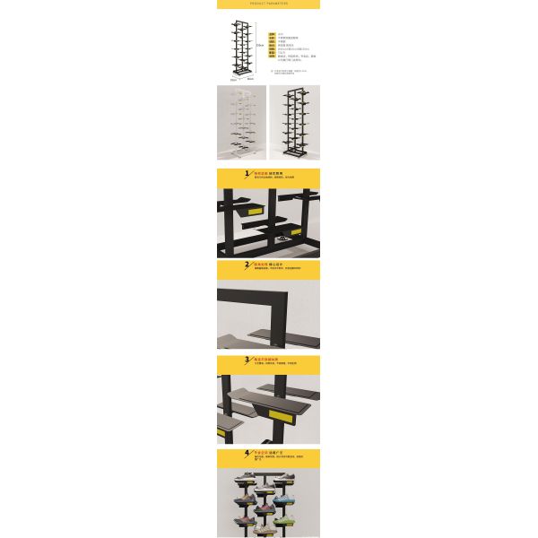 Metal Display Rack for Regular Size Shoes in Supermarkets and Stores Wheels Shoe Store