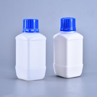 Indicador de garrafas de laboratório de plástico de HDPE branco vazio para armazenamento de líquidos