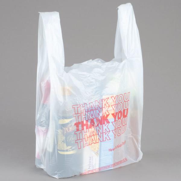 Retail White Plastic Thank You Bags , Custom T Shirt Bags For Grocery
