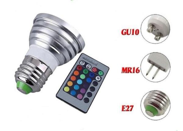 Rgb E27 Led Spot Bulbs 3w Epistar Chip Long Lifespan With Rgb Controller