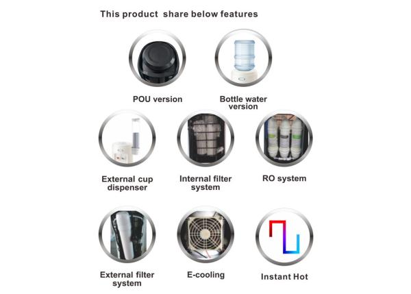 HC26 5 Gallon Plastic Water Dispenser , Desktop Water Cooler Detachable Drip Tray