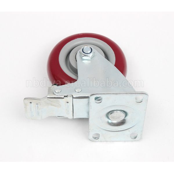 Рицинусы шарнирного соединения 3 дюймов сверхмощные, всеобщие анти- статические колеса рицинуса с тормозом