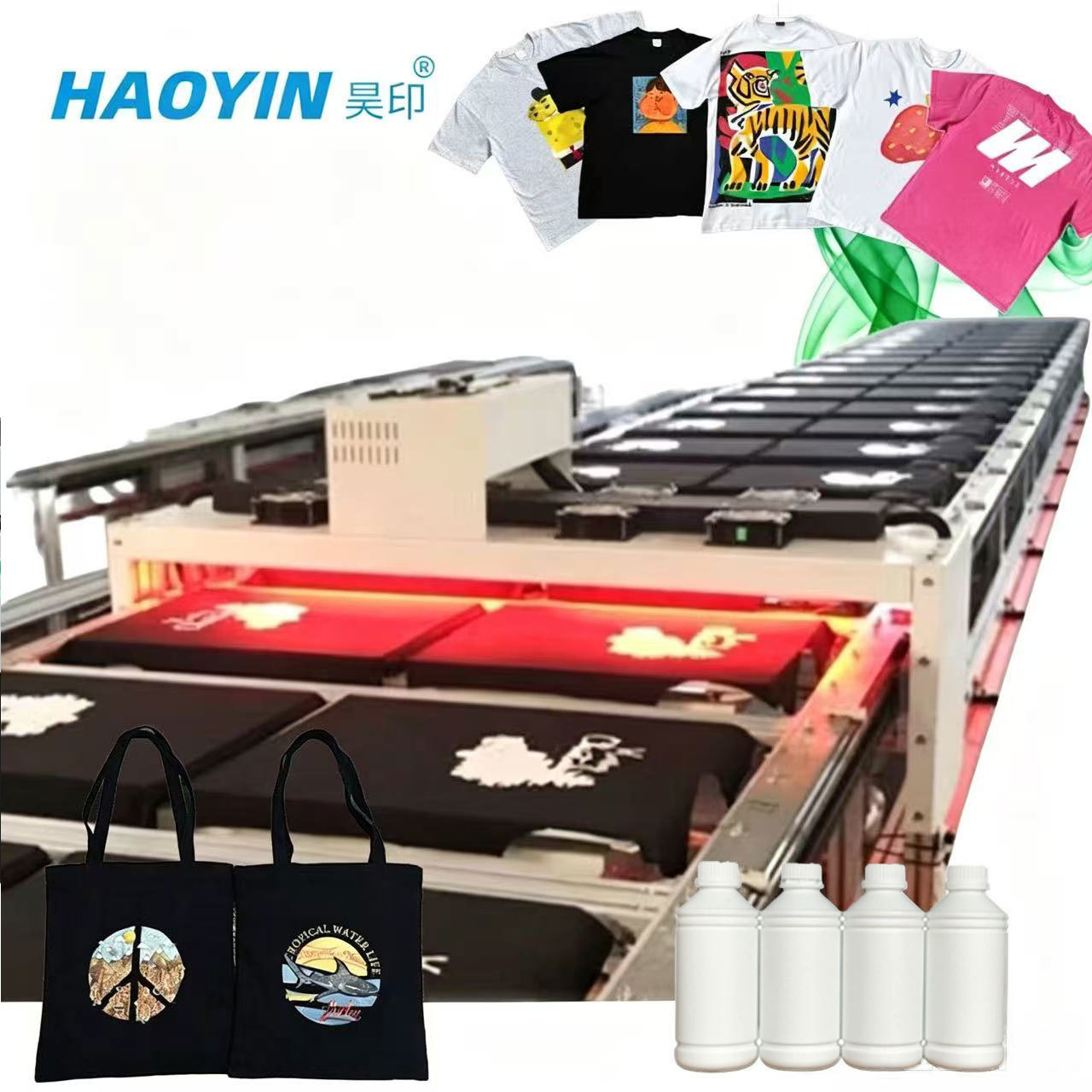 Multi Station Direct To Garment Printing Equipment 40cm Print Width