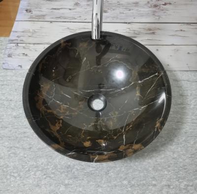 Luxury Portoro Marble Vanity Basin - Handcrafted Artistry with Gold Veins for Elegant Bathrooms
