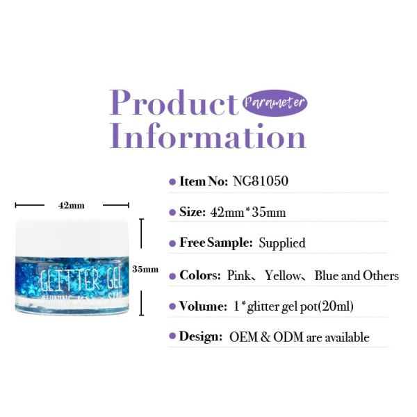 Customization Shimmering Look Glitter Body Gel Cosmetic Face Glitter 20ml
