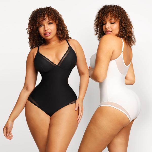HEXIN Vestido de corpo de cintura feminina Deep V para Thong sem traseiro Corsete de emagrecimento