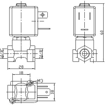 2/2 и 3/2 сразу действующих латунных клапанов соленоида 1.5mm G1/8» для создателя кофе