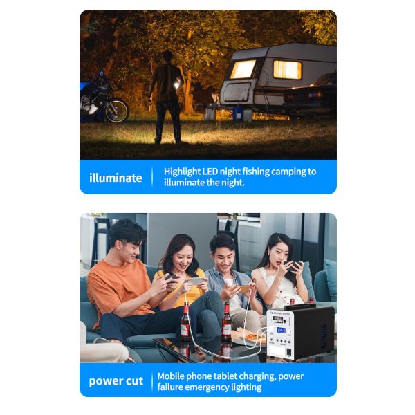 128WH Lifepo4 Solar Generator For Camping Outdoor Solar Panel Power Station