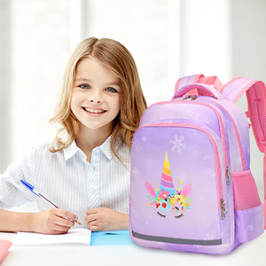 Children Backpack Girl'S Unicorn Backpack With Lunch Bag Pencil Case Set Backpack