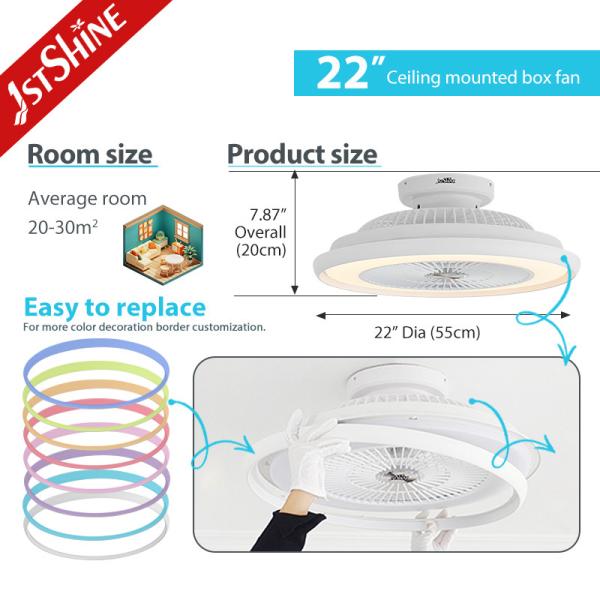 22 Tamanho de lâmina CB Certificado Smart Remote Wi-Fi Control Design redondo LED Ventilador de teto