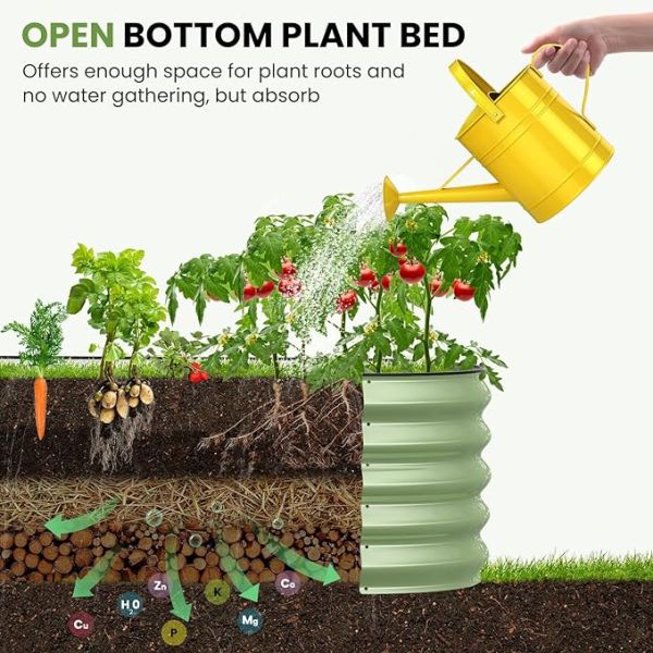 5.5*5.5*1.4Ft L Shape Outdoor Metal Raised Garden Bed Easy To Assemble