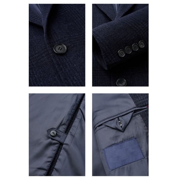 Autumn And Winter Retro Wool Warm Loose Big Yards Men's Long Coat Woven and Warm