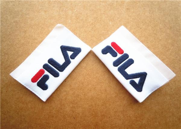 Heat cut Clothing Label Tags woven for back neck label with customized logo