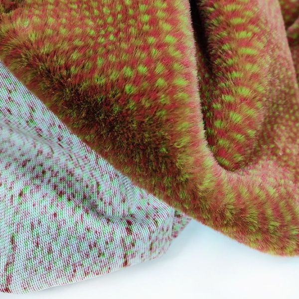 Напечатанная шотландкой куча ткани 350gsm меха Faux Брауна термальная длинная для игрушек Balnkets