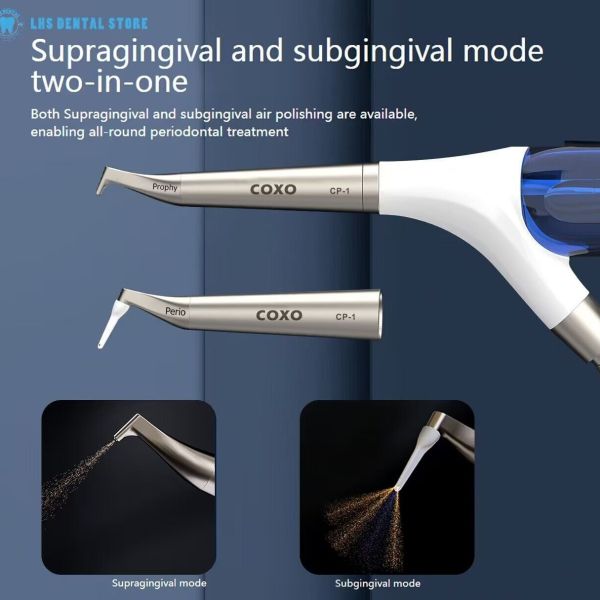 Pulidor de aire dental COXO de modo dual para profilaxis supragingival y subgingival y terapia periodontal