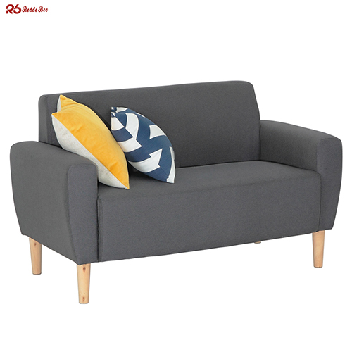 Breathable Low Profile White Linen Fabric Sofa Couch 3 Seater BIFMA Certificated